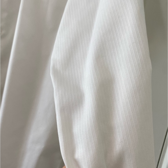 Nordstrom textured white strip Mens button down collared dress shirt - Picture 8 of 9